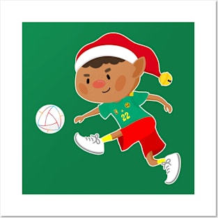 Cameroon football Christmas elf. Football World Cup soccer T-Shirt Posters and Art